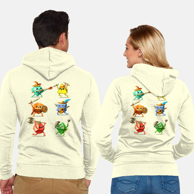 RPG Dice Party-unisex zip-up sweatshirt-andremuller.art