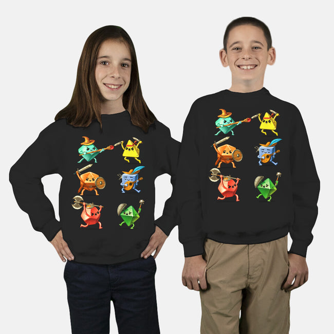 RPG Dice Party-youth crew neck sweatshirt-andremuller.art