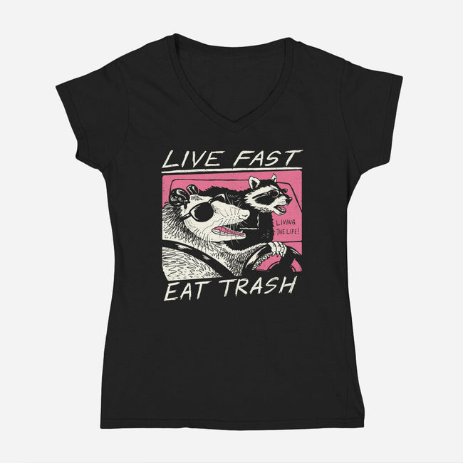 Fast Trash Life-womens v-neck tee-vp021