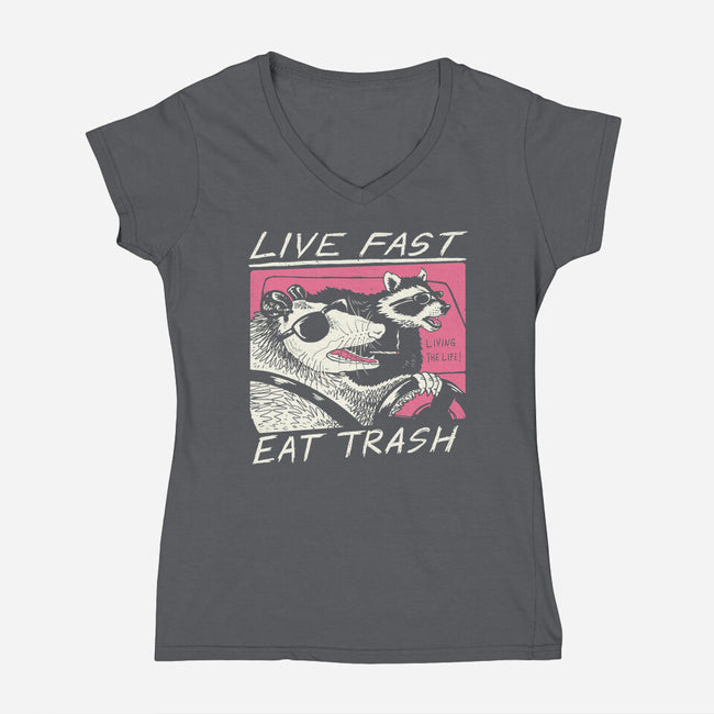 Fast Trash Life-womens v-neck tee-vp021
