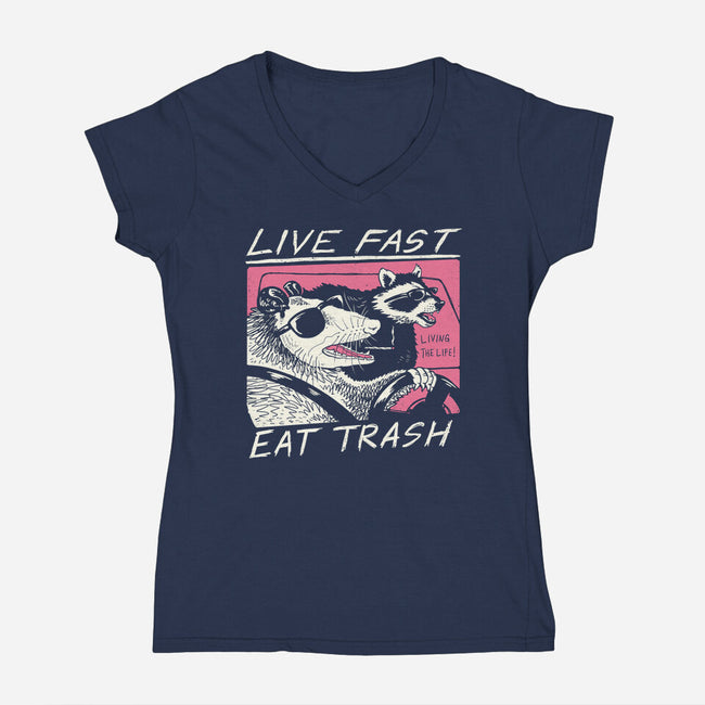 Fast Trash Life-womens v-neck tee-vp021
