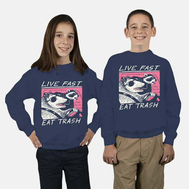 Fast Trash Life-youth crew neck sweatshirt-vp021