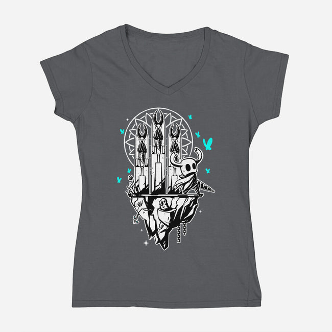 Bug Knights-womens v-neck tee-theteenosaur