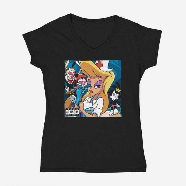 Nurse 182-womens v-neck tee-Angel Rotten