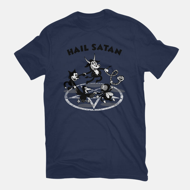 Hail Satan-womens fitted tee-Paul Simic