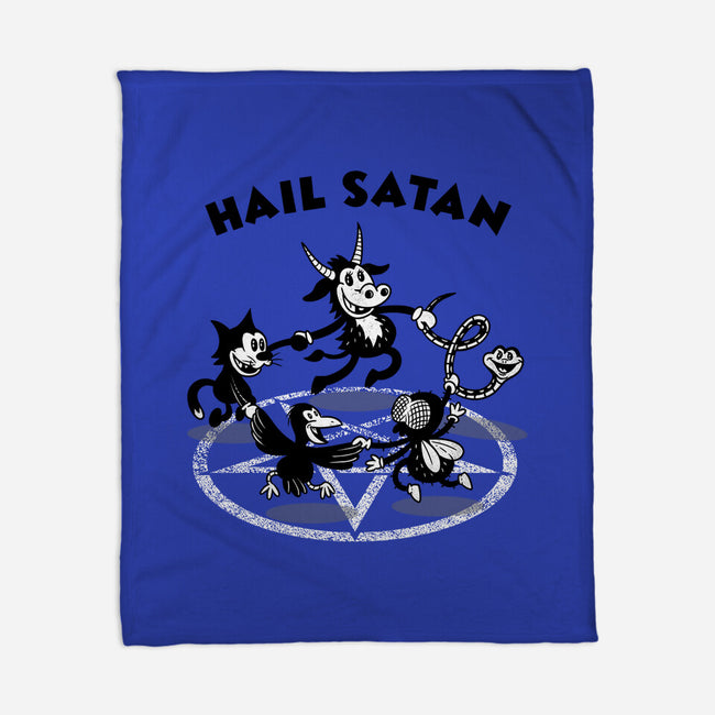 Hail Satan-none fleece blanket-Paul Simic