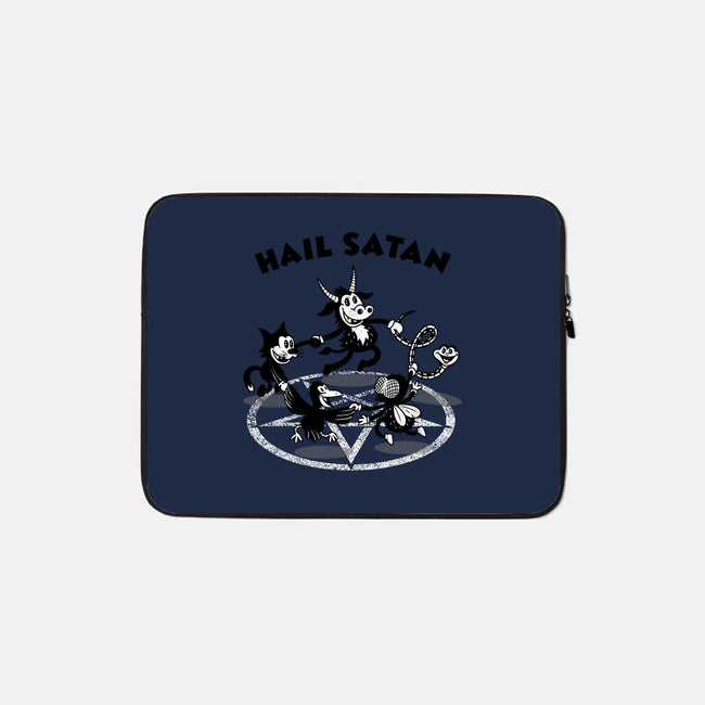 Hail Satan-none zippered laptop sleeve-Paul Simic