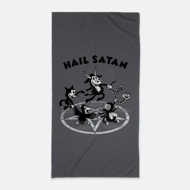 Hail Satan-none beach towel-Paul Simic