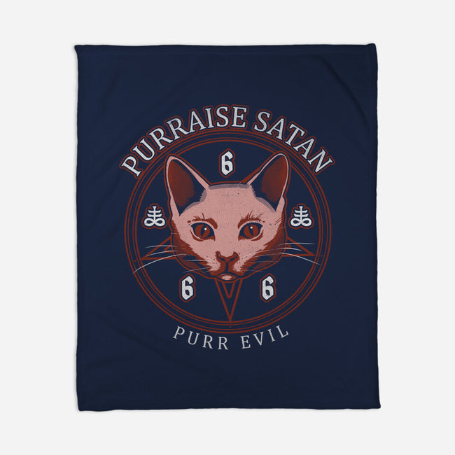 Purraise Satan-none fleece blanket-Thiago Correa