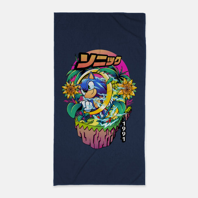 Sonic Speed-none beach towel-iqbalgarint