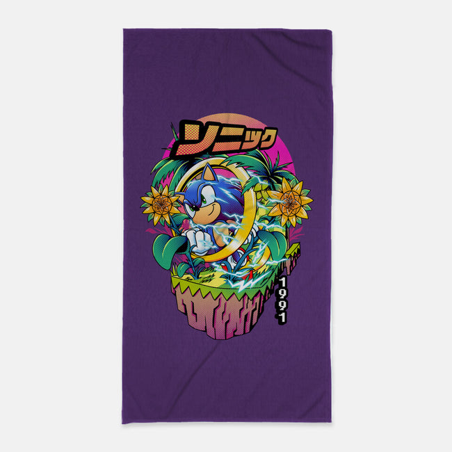 Sonic Speed-none beach towel-iqbalgarint