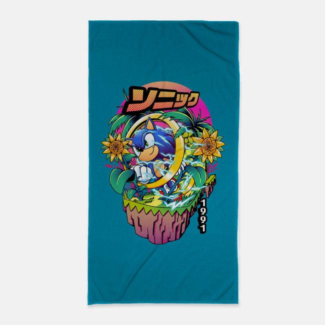 Sonic Speed-none beach towel-iqbalgarint