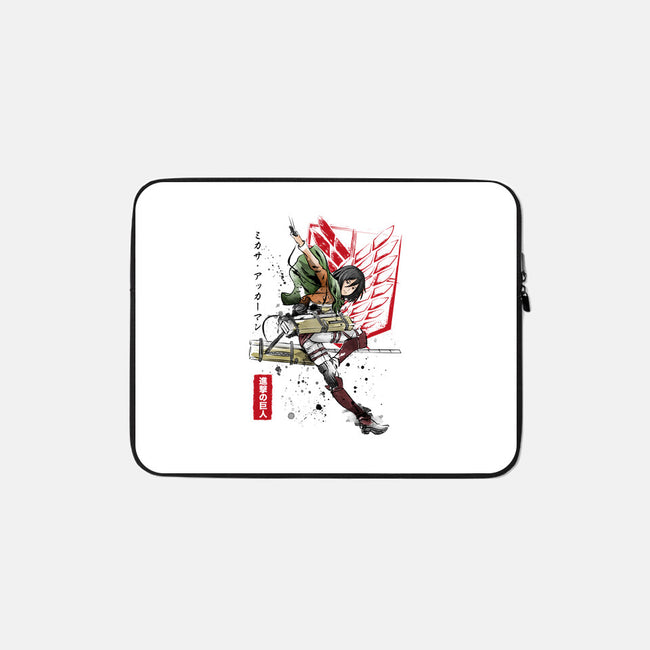Soldier Mikasa-none zippered laptop sleeve-DrMonekers