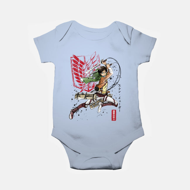 Soldier Eren-baby basic onesie-DrMonekers