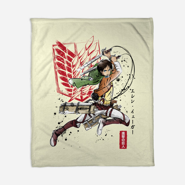 Soldier Eren-none fleece blanket-DrMonekers