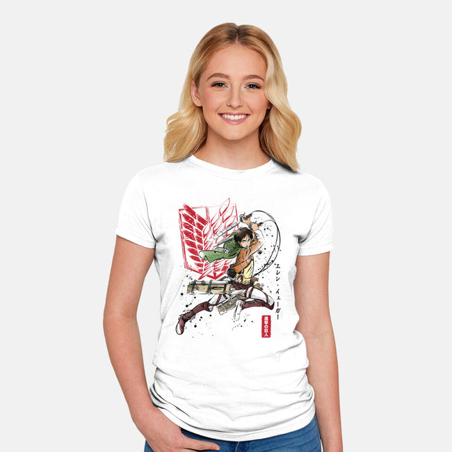 Soldier Eren-womens fitted tee-DrMonekers
