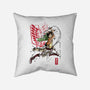 Soldier Eren-none removable cover throw pillow-DrMonekers