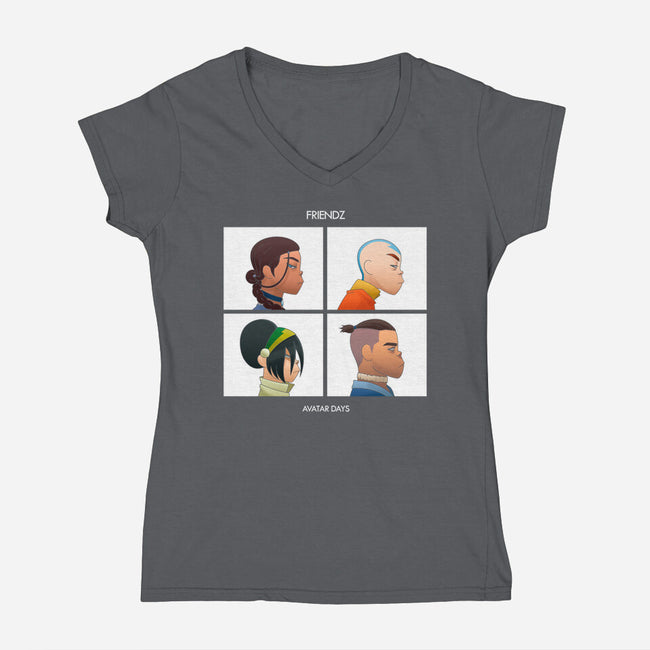 Friendz-womens v-neck tee-Angel Rotten