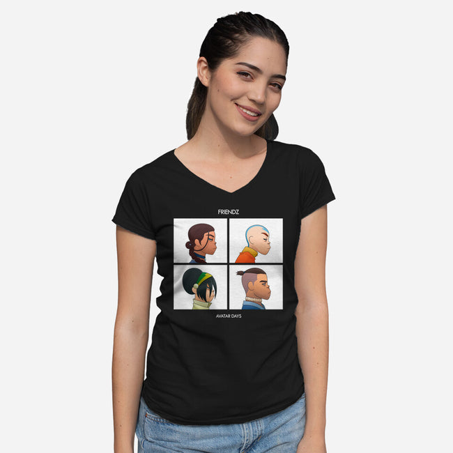Friendz-womens v-neck tee-Angel Rotten