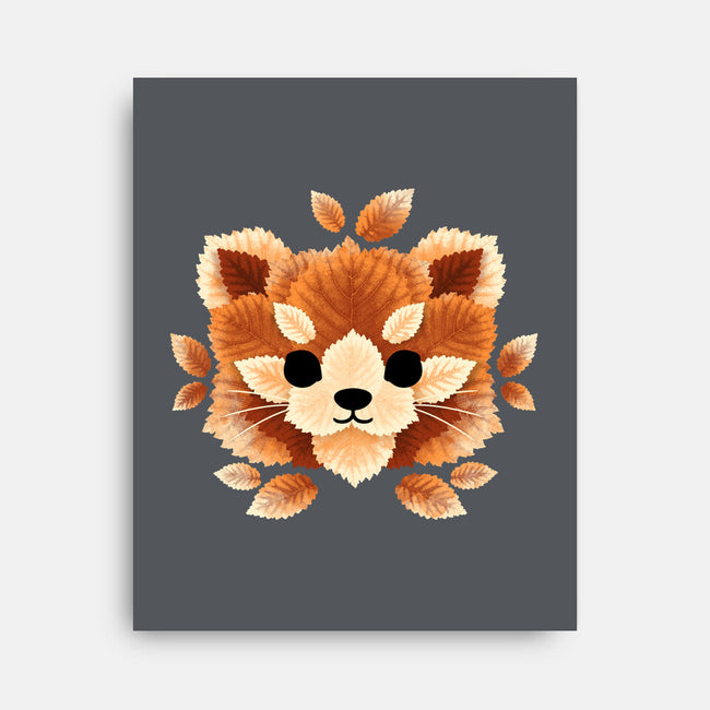 Red Panda Of Leaves-none stretched canvas-NemiMakeit