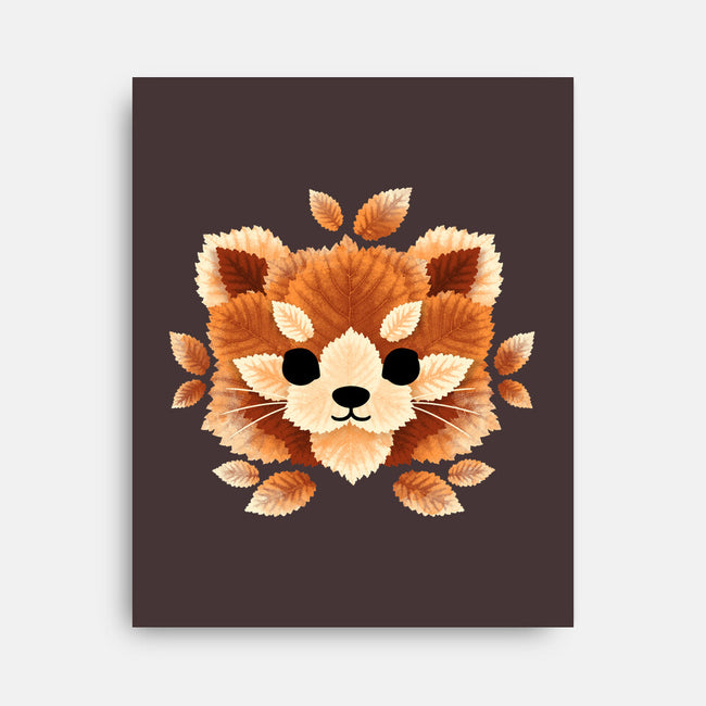 Red Panda Of Leaves-none stretched canvas-NemiMakeit