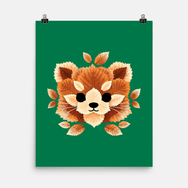 Red Panda Of Leaves-none matte poster-NemiMakeit