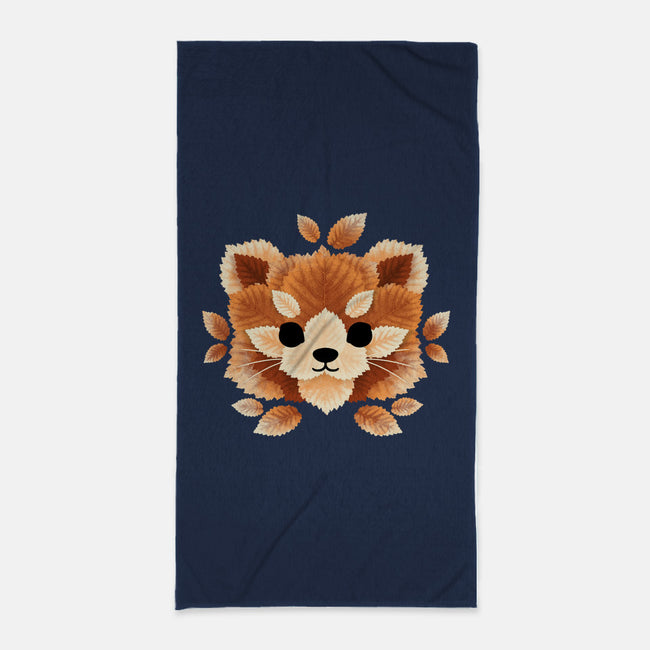 Red Panda Of Leaves-none beach towel-NemiMakeit