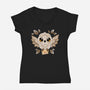 Owl Mail Of Leaves-womens v-neck tee-NemiMakeit