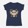 Owl Mail Of Leaves-womens v-neck tee-NemiMakeit