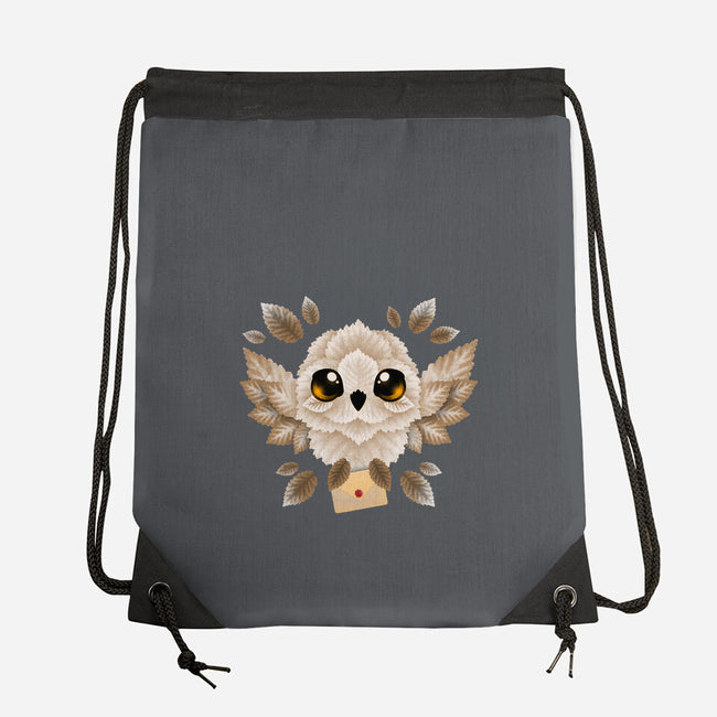 Owl Mail Of Leaves-none drawstring bag-NemiMakeit