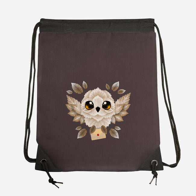 Owl Mail Of Leaves-none drawstring bag-NemiMakeit