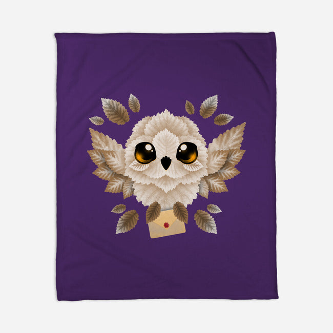 Owl Mail Of Leaves-none fleece blanket-NemiMakeit