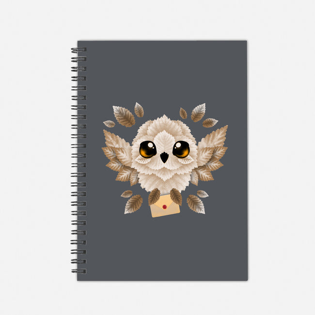 Owl Mail Of Leaves-none dot grid notebook-NemiMakeit