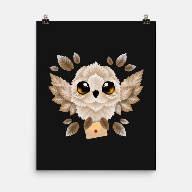 Owl Mail Of Leaves-none matte poster-NemiMakeit