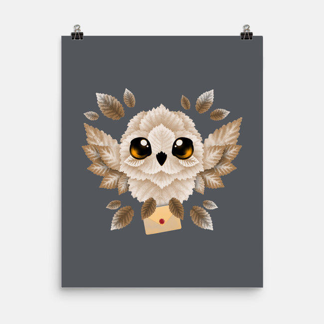 Owl Mail Of Leaves-none matte poster-NemiMakeit