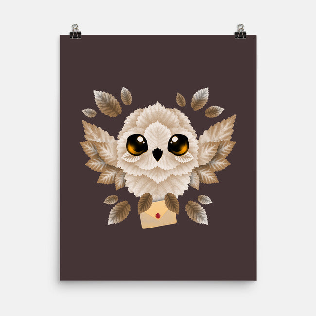 Owl Mail Of Leaves-none matte poster-NemiMakeit