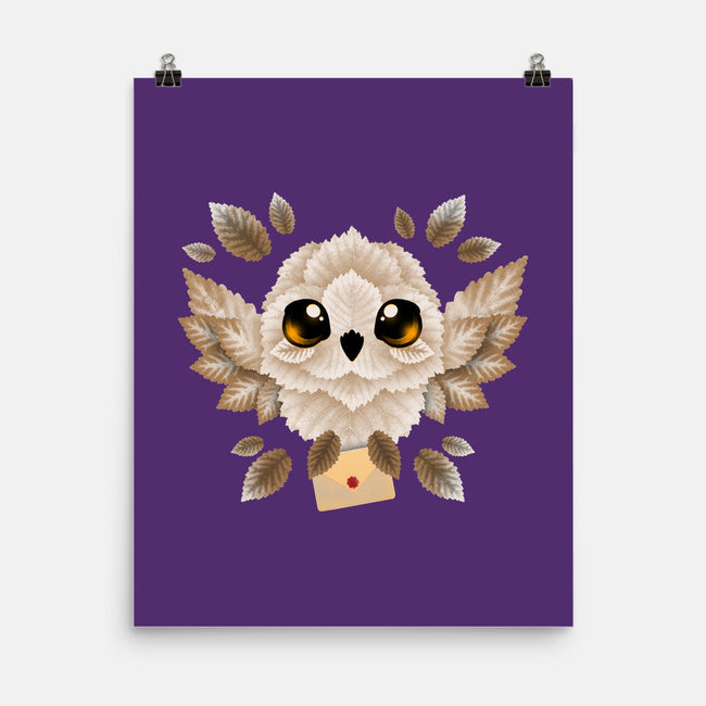 Owl Mail Of Leaves-none matte poster-NemiMakeit