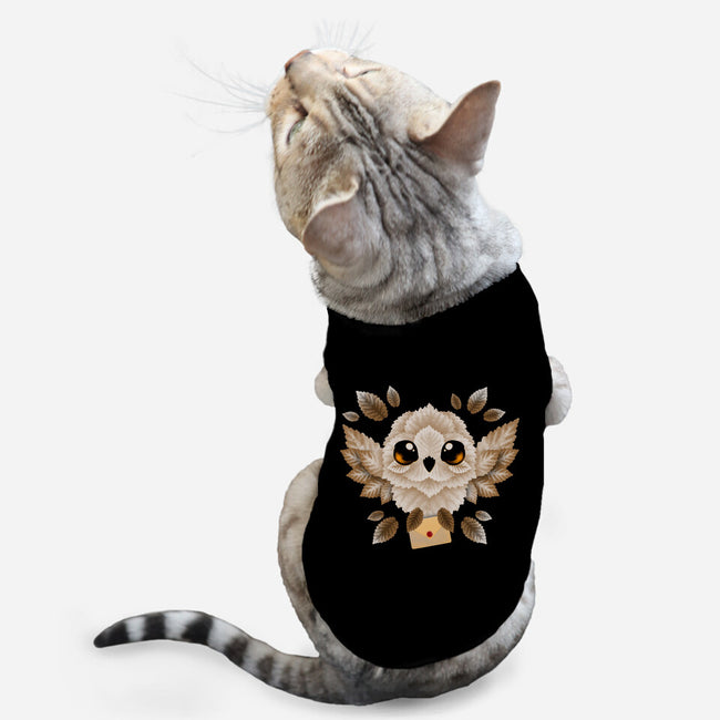 Owl Mail Of Leaves-cat basic pet tank-NemiMakeit
