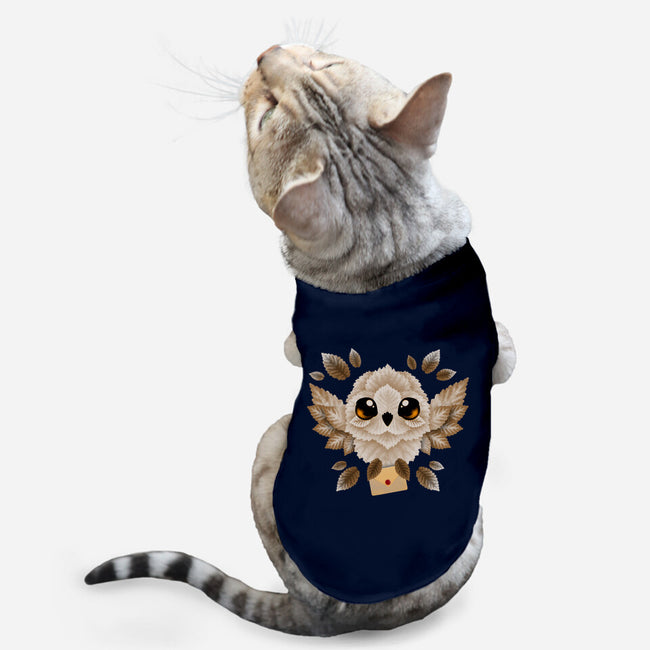 Owl Mail Of Leaves-cat basic pet tank-NemiMakeit