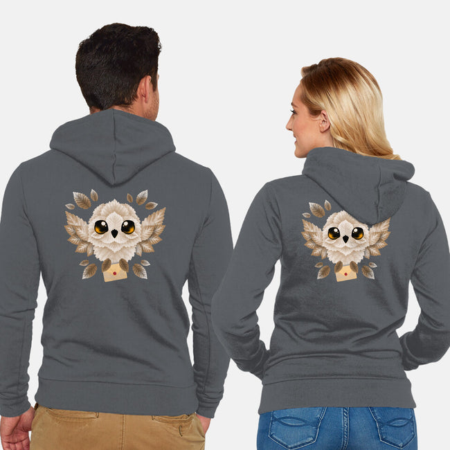 Owl Mail Of Leaves-unisex zip-up sweatshirt-NemiMakeit