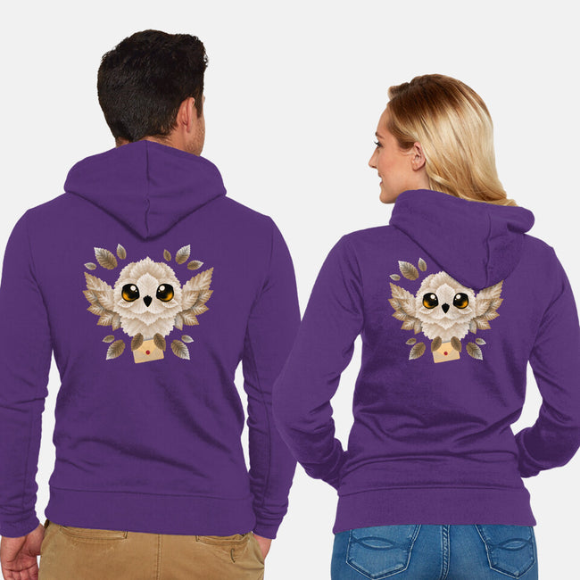 Owl Mail Of Leaves-unisex zip-up sweatshirt-NemiMakeit