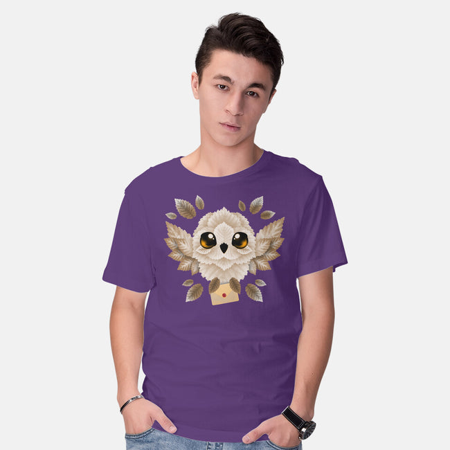 Owl Mail Of Leaves-mens basic tee-NemiMakeit