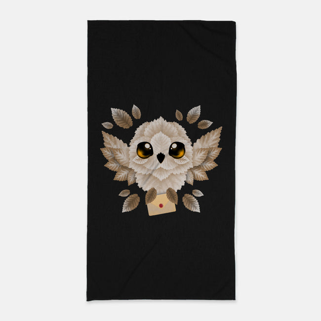 Owl Mail Of Leaves-none beach towel-NemiMakeit