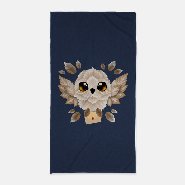 Owl Mail Of Leaves-none beach towel-NemiMakeit