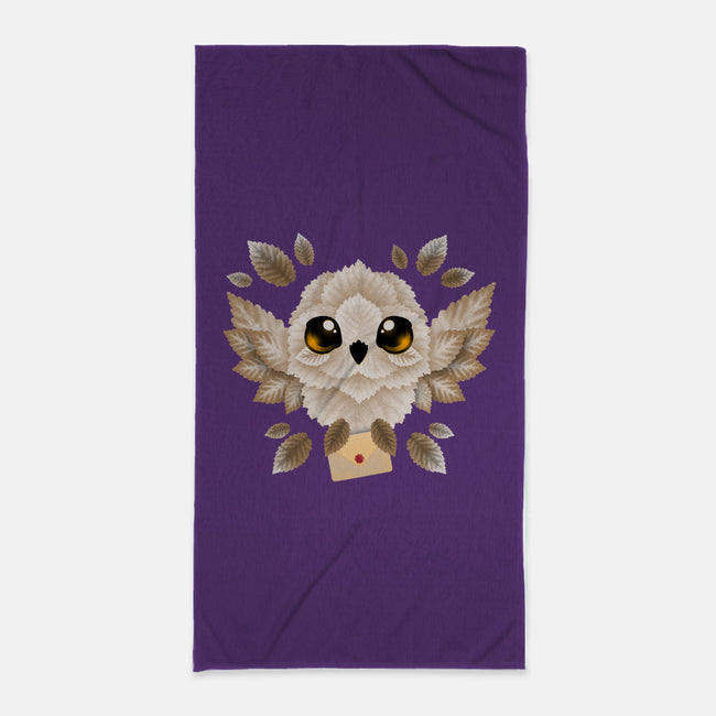 Owl Mail Of Leaves-none beach towel-NemiMakeit