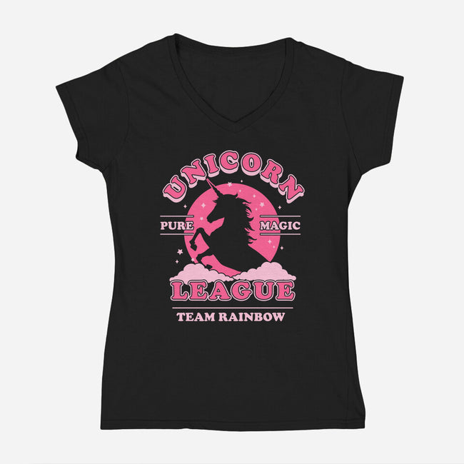 Unicorn League-womens v-neck tee-Thiago Correa