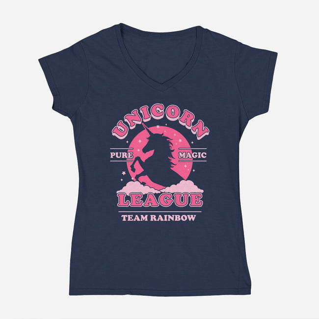 Unicorn League-womens v-neck tee-Thiago Correa