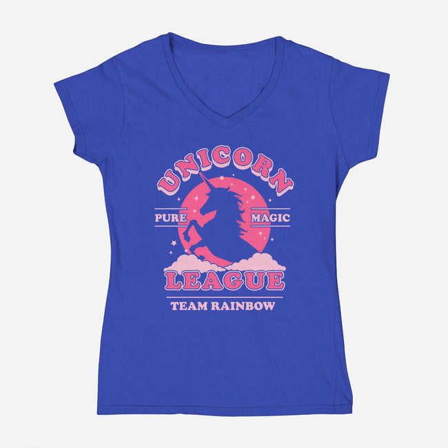 Unicorn League-womens v-neck tee-Thiago Correa