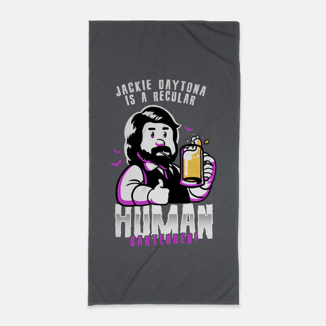 Regular Human Bartender-none beach towel-estudiofitas