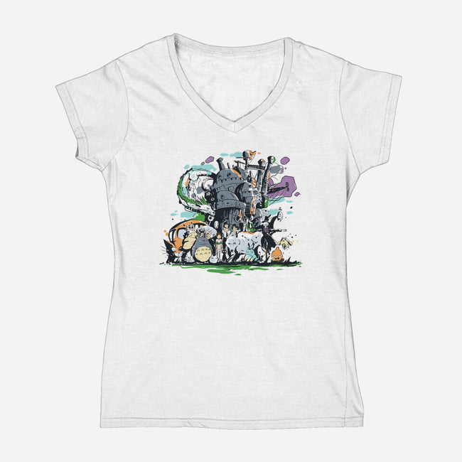 Miyazaki Universe-womens v-neck tee-fanfabio